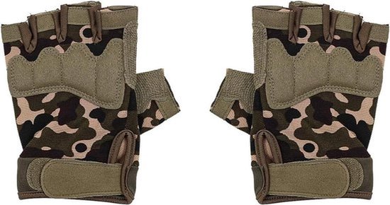 Heren antislip handschoenen - fietsen - ademend - halve vinger - wandelen - klimmen - buitensporten - Geschikt voor motorhandschoenen - Zwart (9,5-10 inch)