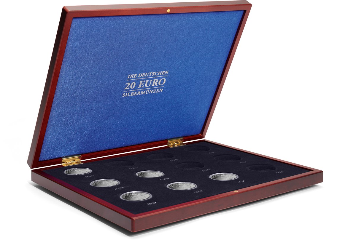 VOLTERRA - Muntkoffer - Uno - Presentatiekoffer voor 12 Duitse 20 euro munten Vrouwen in de Munt (in capsule)
