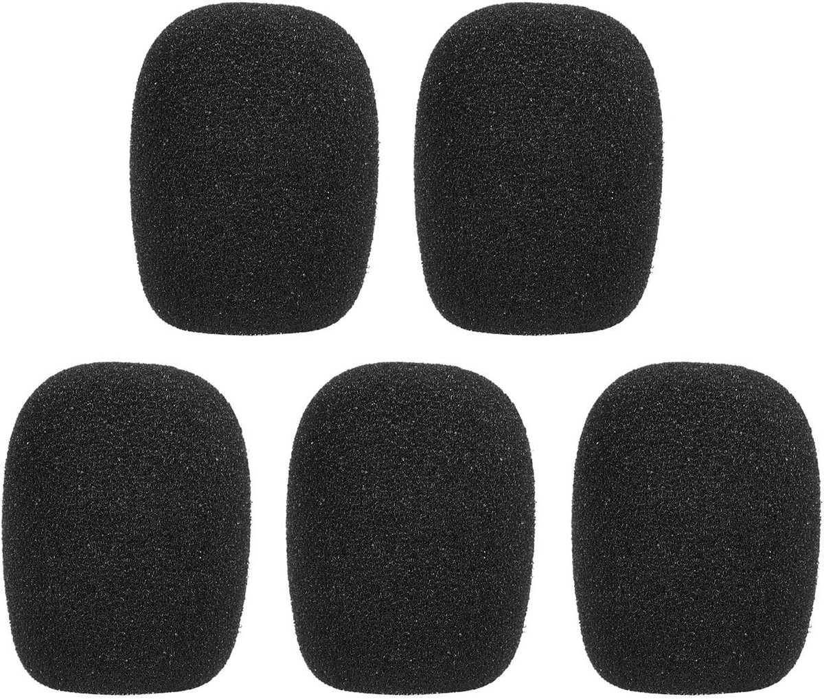 Professionele Mini Microfoon Schuim Windschermen voor Geluidsreductie - 5 Stuks in 6 Maten voor Conferentie Microfoons en Headsets, Zwart