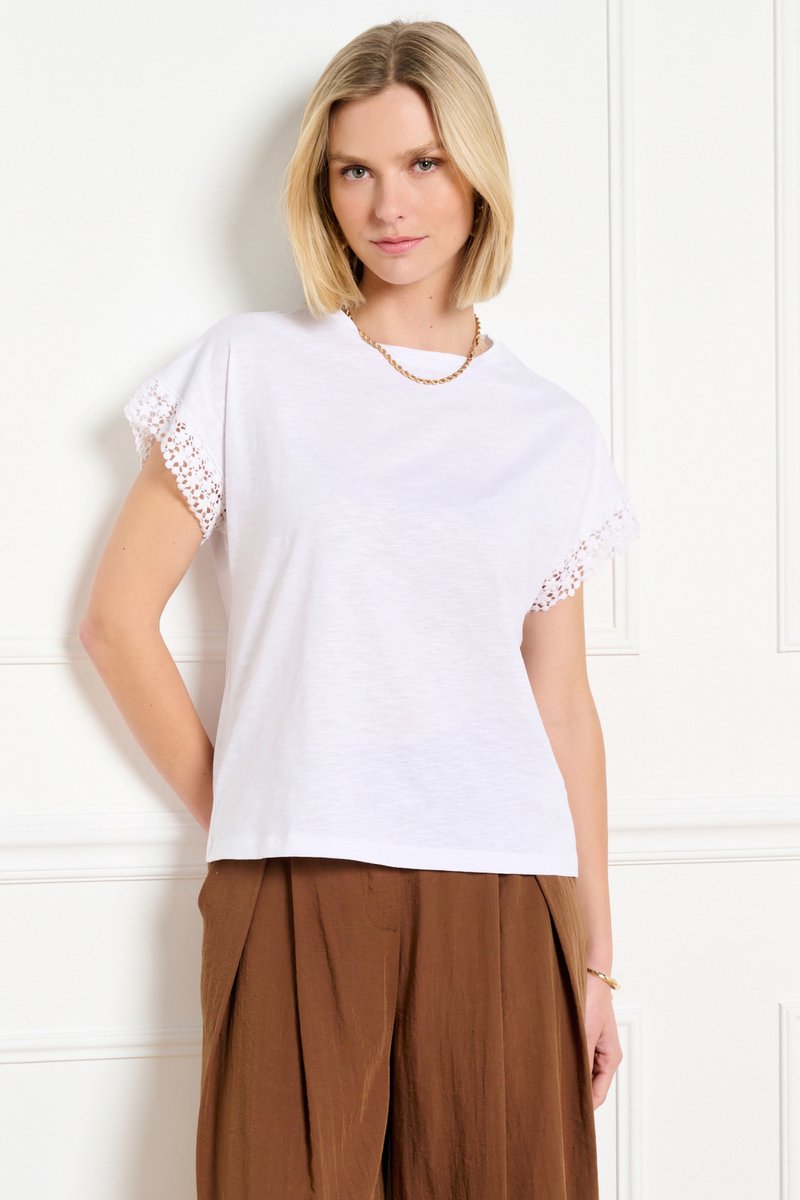 LolaLiza T-shirt T Boxlace 1f 02301939 1019 Optical White Dames Maat - XL