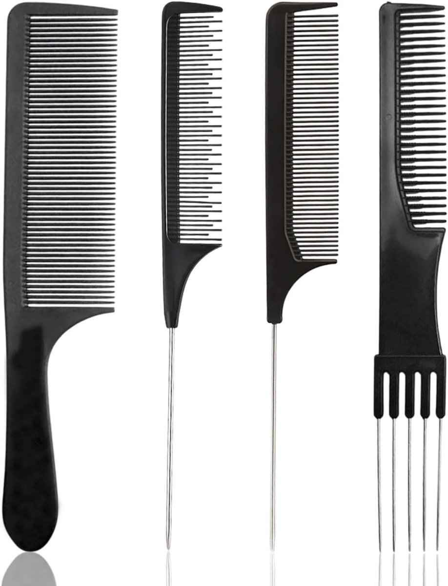 Set van 4 Professionele Kapperskam, Ideaal voor Stylen, Scheren en Haarverzorging Tools