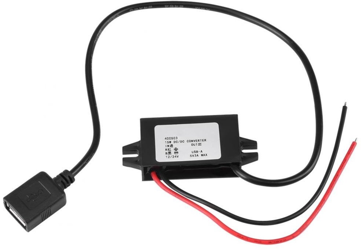 By shayne - DC-DC Voeding - Intelligente Veiligheidsbescherming - 12V/24V naar USB 5V 3A - Zonne-energie - Hoogwaardige Conversie - Geschikt voor Ele.