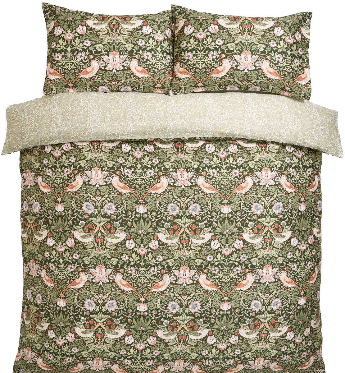 William Morris at Home Dekbedovertrek tweepersoons Strawberry Thief Nettle 200 x 200cm