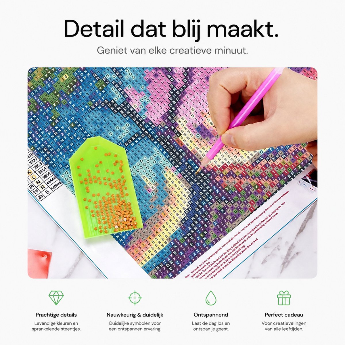 BOTC Diamond Painting Volwassenen - Diamond Painting Kinderen - Diamond Painting Pakket Volledig - Vogel - 30x40CM — afbeelding 4