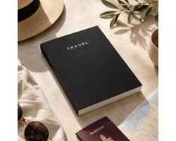 Travel Journal – Reisdagboek voor Reisherinneringen – A5 Invulboek & Vakantieboek – Planner & Cadeau voor Reizigers – Zwart