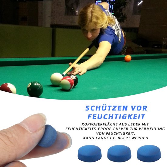 Dailygoody - Billiard Cue Tips - 50 Stuks Set - Perfect voor Spelers - Blauw - Vervangingspunten voor Biljart - Voor Snooker en Biljarttafels — afbeelding 3