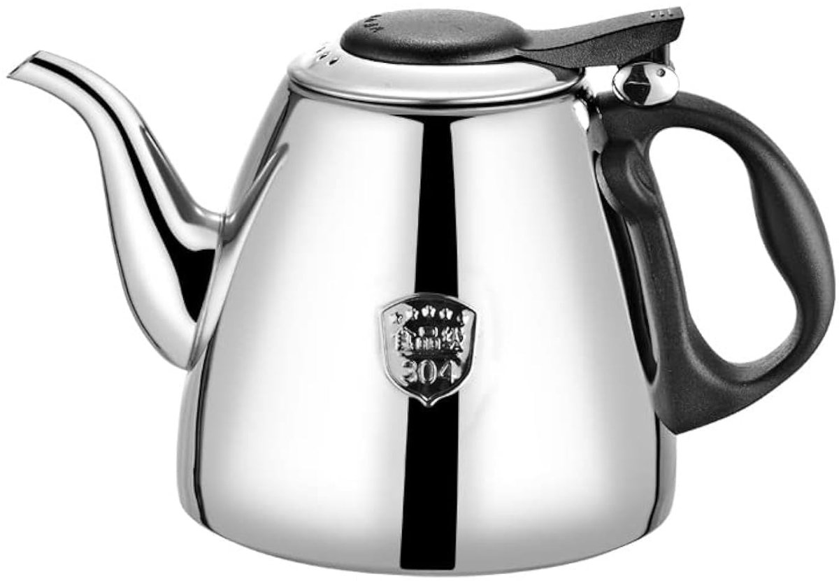 Dailygoody - Theepot - Roestvrij staal - Hittebestendig handvat - Rood - Inductiekookplaat - Waterketel met deksel - Geschikt voor thee en koffie