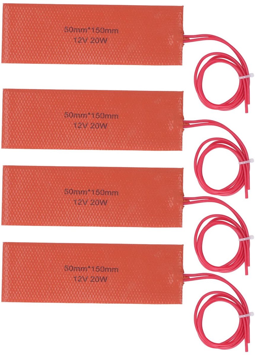 Dailygoody - Silicone Heater Pad - Flexibele Verwarming Mat - 50x150mm - Emmer Heater - 120-150℃ - Voor Buis en Tank - Rood
