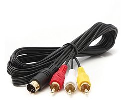 By shayne Audio Video AV Cable - 1.8m RCA A/V kabel - Tangle Free - Geschikt voor Sega Saturn - Goudkleurig - Perfect voor gaming