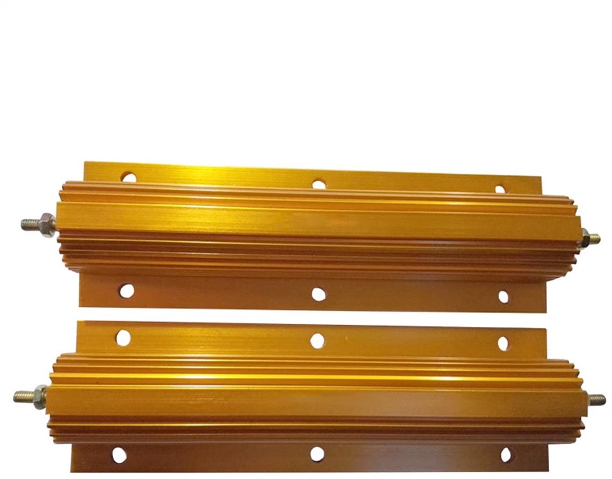 Dailygoody - Aluminium Behuizing Weerstand - Weerstand 200 W - Hoge kwaliteit - Goud - Wirewound Weerstand - Geschikt voor AC/DC - 2 Stuks