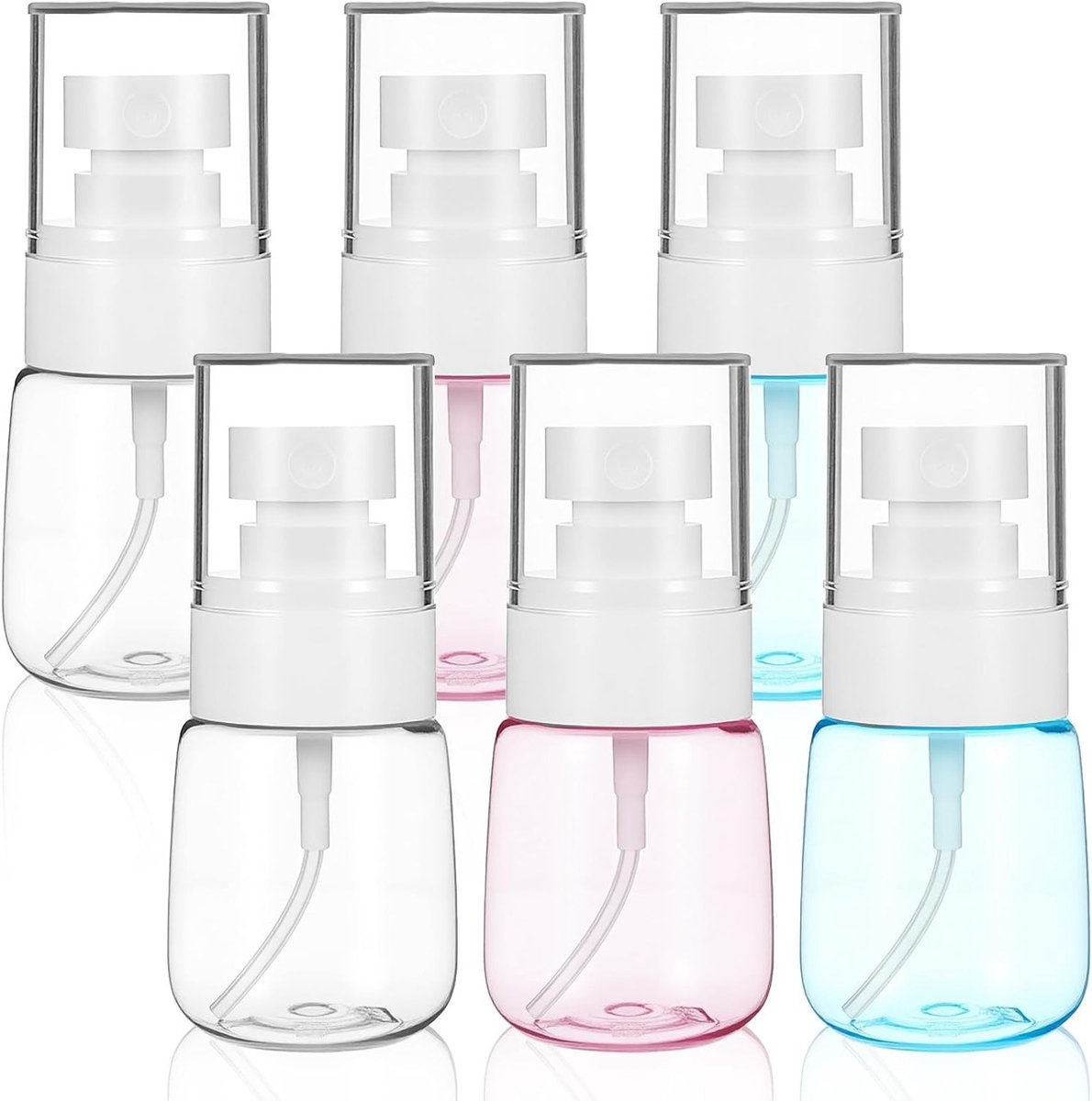 Reisspuitflessen set van 6, 30 ml, navulbare parfumverstuivers voor cosmetica, haarverzorging en lotions, fijne nevel spray