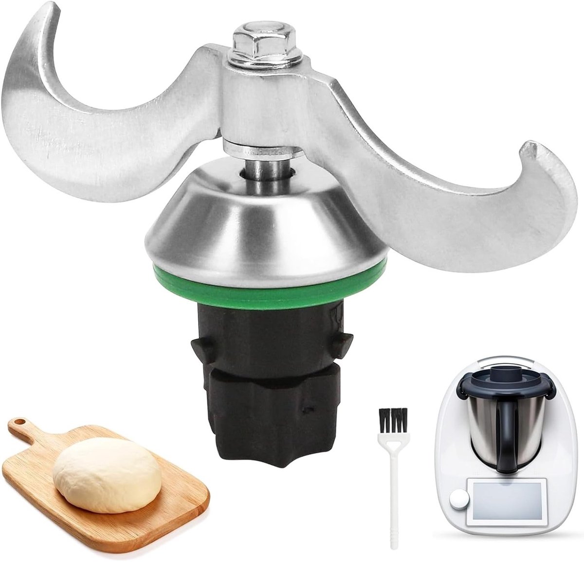 Deegmes voor deegmixers, roestvrijstalen deegmengmes met Double Leaf design, eenvoudig schoonmaken en geen deegresten, ideaal voor bakken en koken