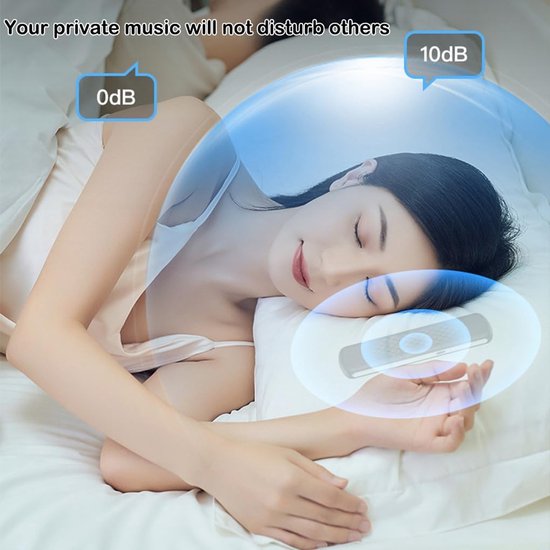 Privé Bluetooth-luidspreker onder het kussen: draagbare slaaphulp met botgeleidingstechnologie en witte ruis voor ontspanning - Wit van Merkloos — afbeelding 3
