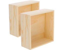 Onafgewerkte vierkante houten kisten voor doe-het-zelf projecten, opbergdozen voor herinneringen en kunsthandwerk, veelzijdige organizer voor bruiloften en evenementen