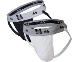 MM Sports Original Edition Swimmer/Jogger Jockstrap 2 inch Multipack 1x Black + 1x White - MAAT L - Heren Ondergoed - Jockstrap voor Man - Mannen Jock