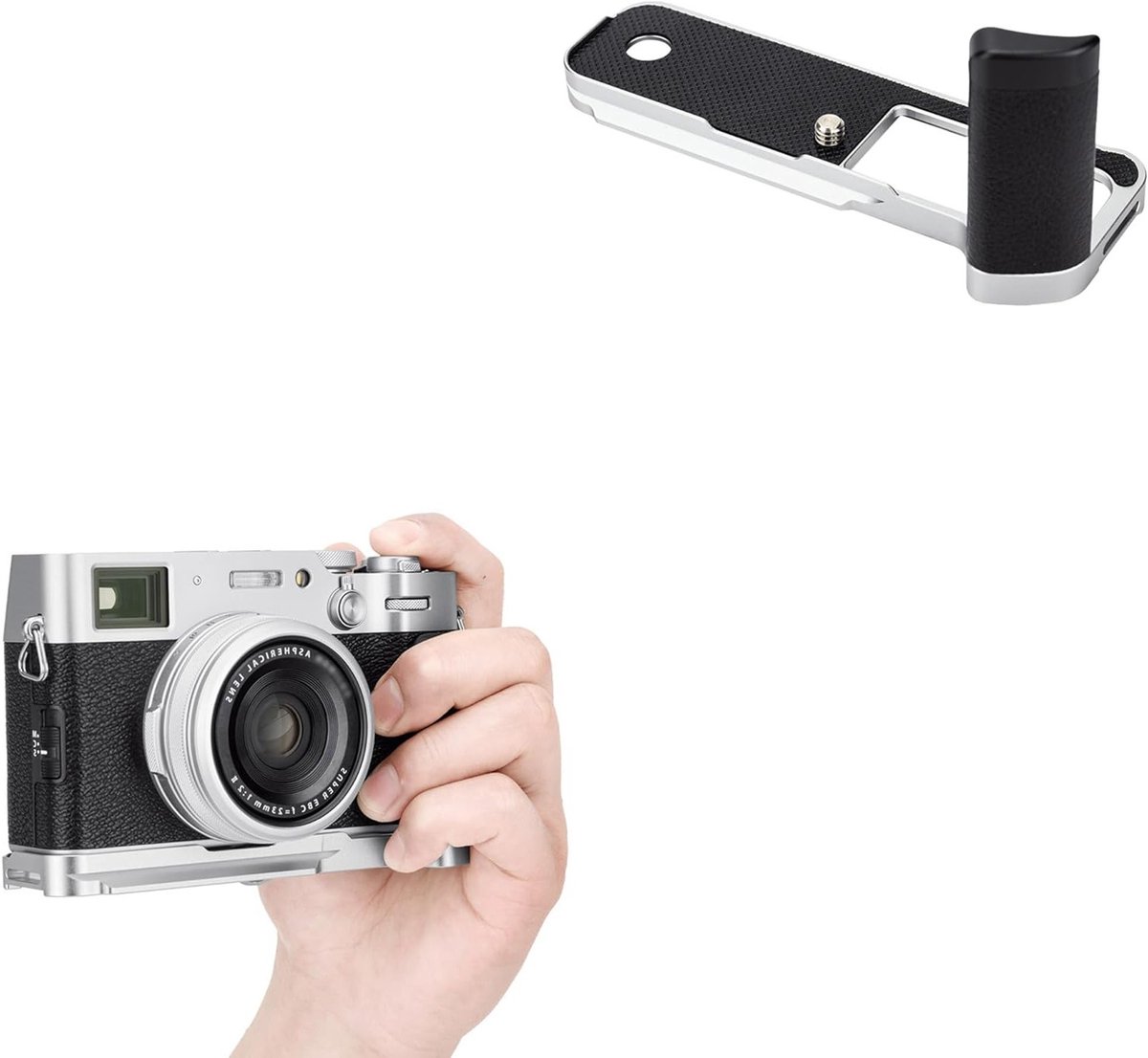 Metalen L-vormige handgreep voor Fujifilm X100VI camera, 1/4-20 schroefdraad, snelontgrendelbare Acra-handgreep, verbeterd gebruiksgemak en grip