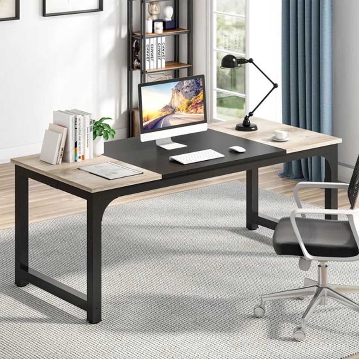 Computertafel – Bureau – Werkplek – Studietafel – Houten Tafel – 180 Cm Breed – Vintage Design