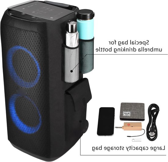 Beschermhoes voor JBL PartyBox 310 - Draagbare Soft Case voor Bluetooth Party Speakers, Stofbescherming en Opbergtas, Zwart — afbeelding 5