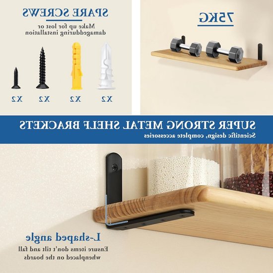 4 Stuks Zwarte Stevige Hoekbeugels voor Planken - Metalen L-vormige Steun voor Muurmontage en Hangende Items, 15x10x2.5CM van Merkloos — afbeelding 3