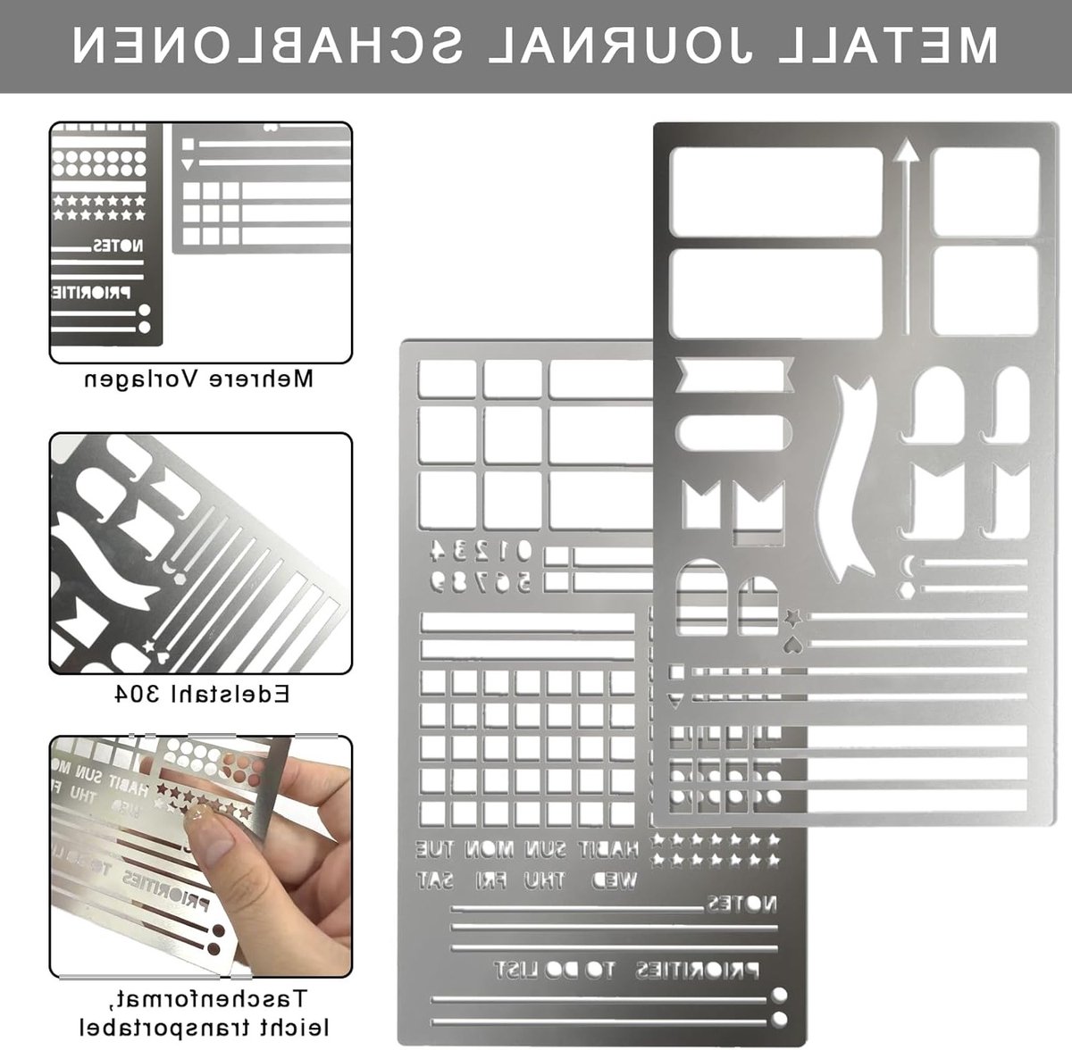 Herbruikbare Kalendervormpjes voor Dagboeken, Notitieboeken en Scrapbooks - Set van 2 Stuks, Creatieve Knutseltemplates — cadeau in Kalenders & Planners - foto 4
