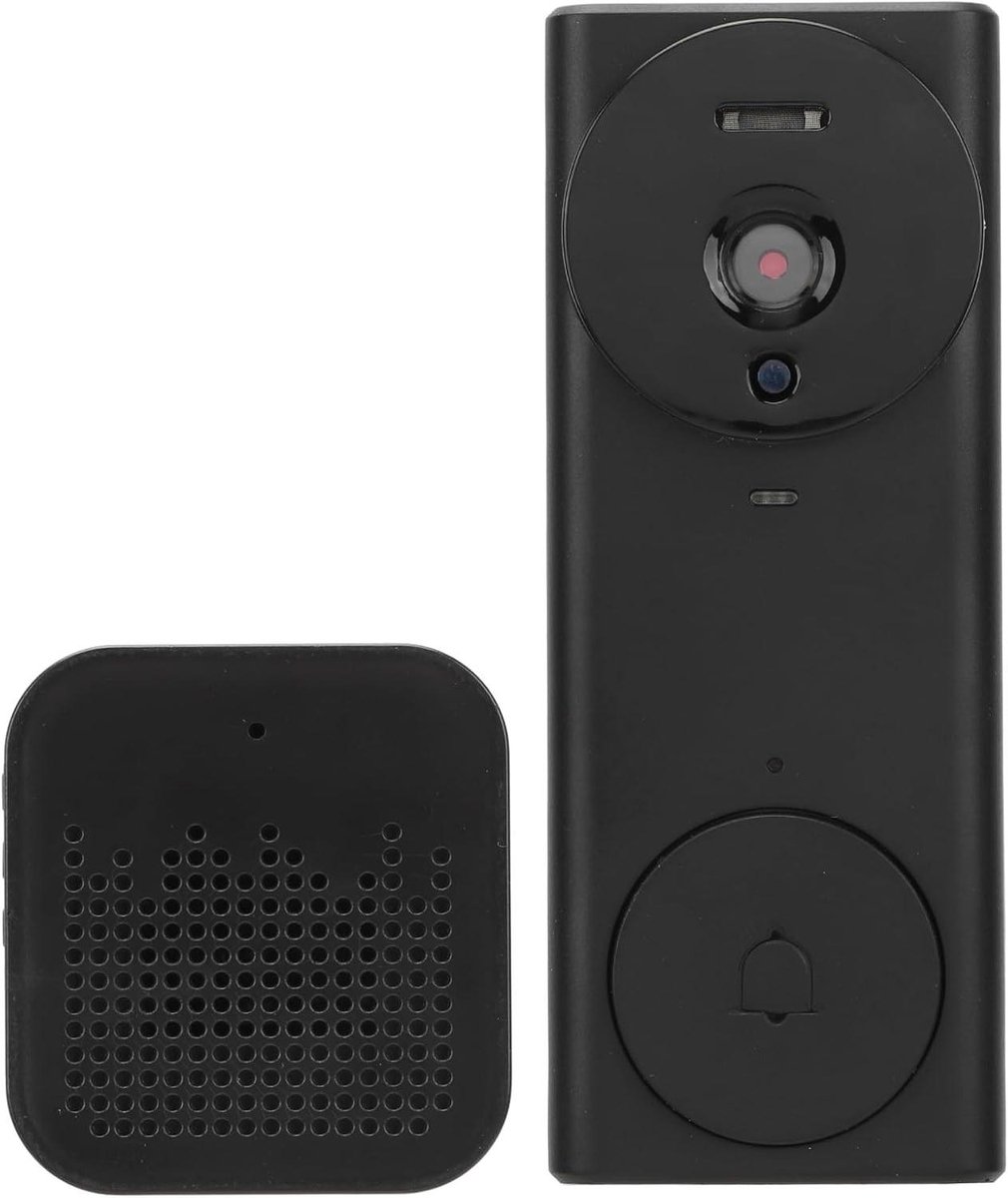 Draadloze Deurbelcamera - Beveiligingscamera Huis - Bezoekers Ontvangen - Tweerichtingsgesprek - 130 Graden Lens - Zwart