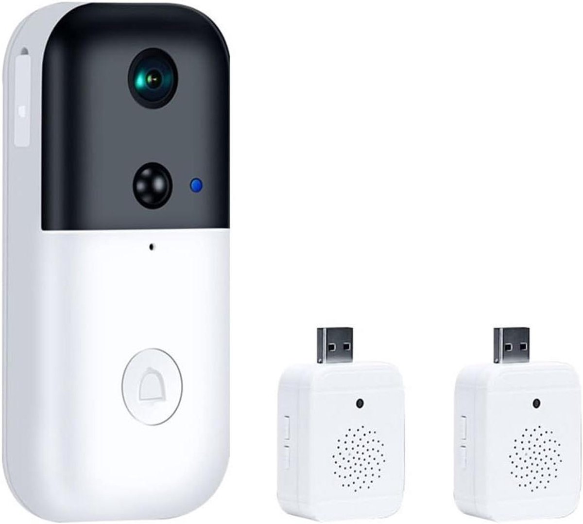 Videodeurbel Camera - Slimme Deurbel - Veiligheid Thuis - Bewegingsdetectie Alarm - 1080p HD - Zwart