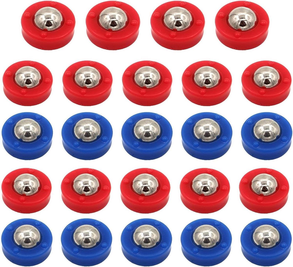 Shuffleboard Schijven - Indoor Spelschijven - Tafelspel Plezier - Robuuste Constructie - 24 Stuks - Rood Blauw
