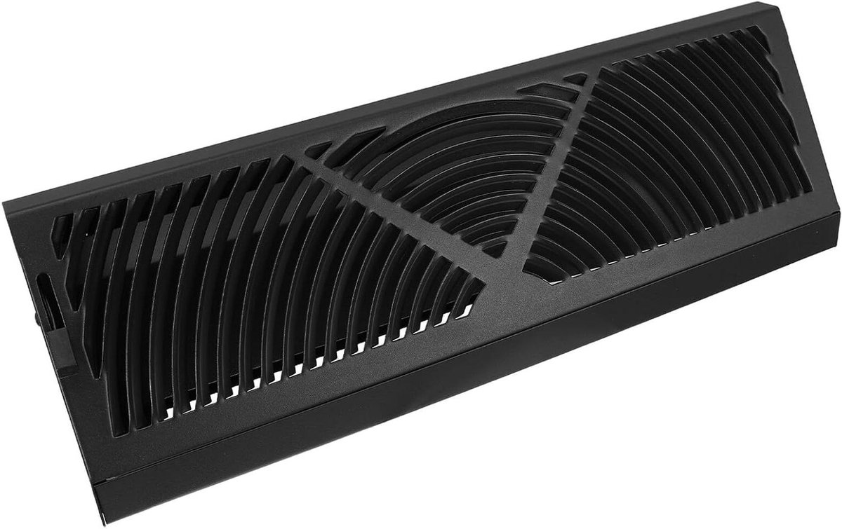 Vloerventilatie rooster - Ventilatierooster metaal - Luchtkwaliteit verbeteren - Duurzaam ijzeren constructie - 15 x 46 inch - Zwart