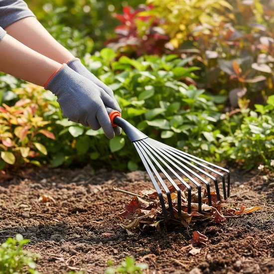 Handhark en Cultivator - Tuingereedschap Set - Bodem Bewerken - Ergonomische Siliconen Grip - 38 cm - Zwart van Handhark — afbeelding 3