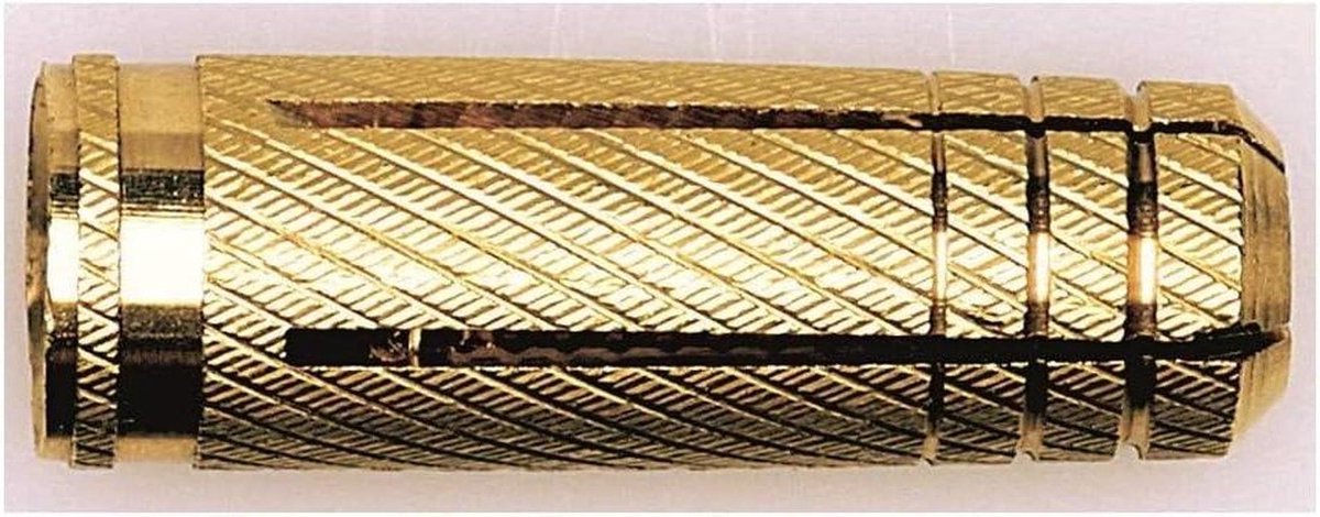 Messing pluggen - Verankeringspluggen - Stevig bevestigen - Voorkomt meedraaien - 10 x 32 mm - Messingkleurig