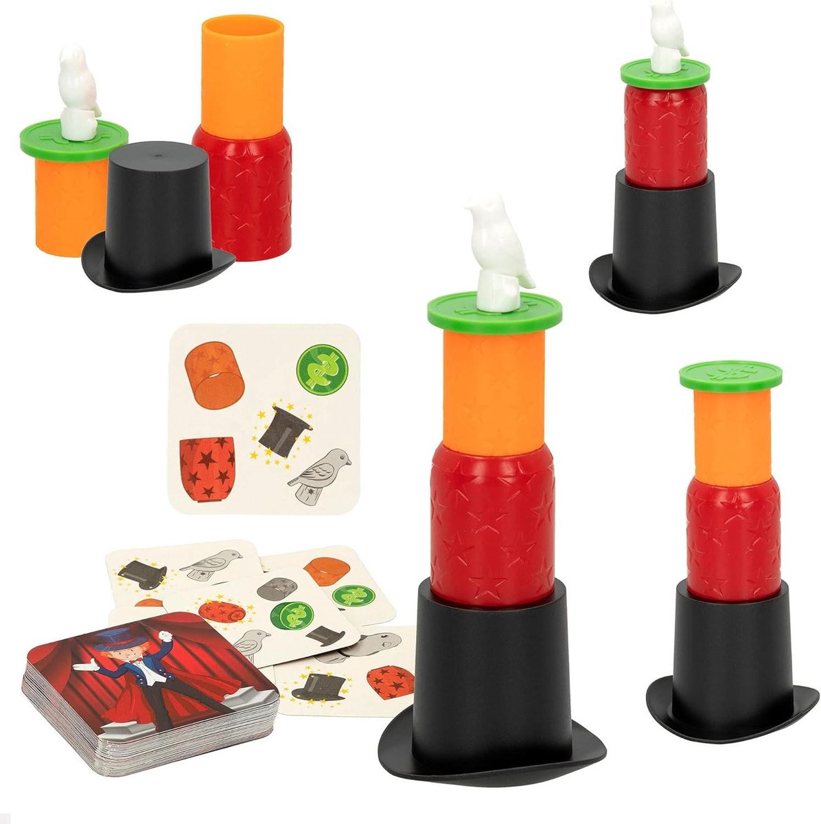 Magisch Spel - Stapelspel CB Games - Gezinsspel - Uniek Speelconcept - 75 x 265 x 265 cm - Grijs Groen