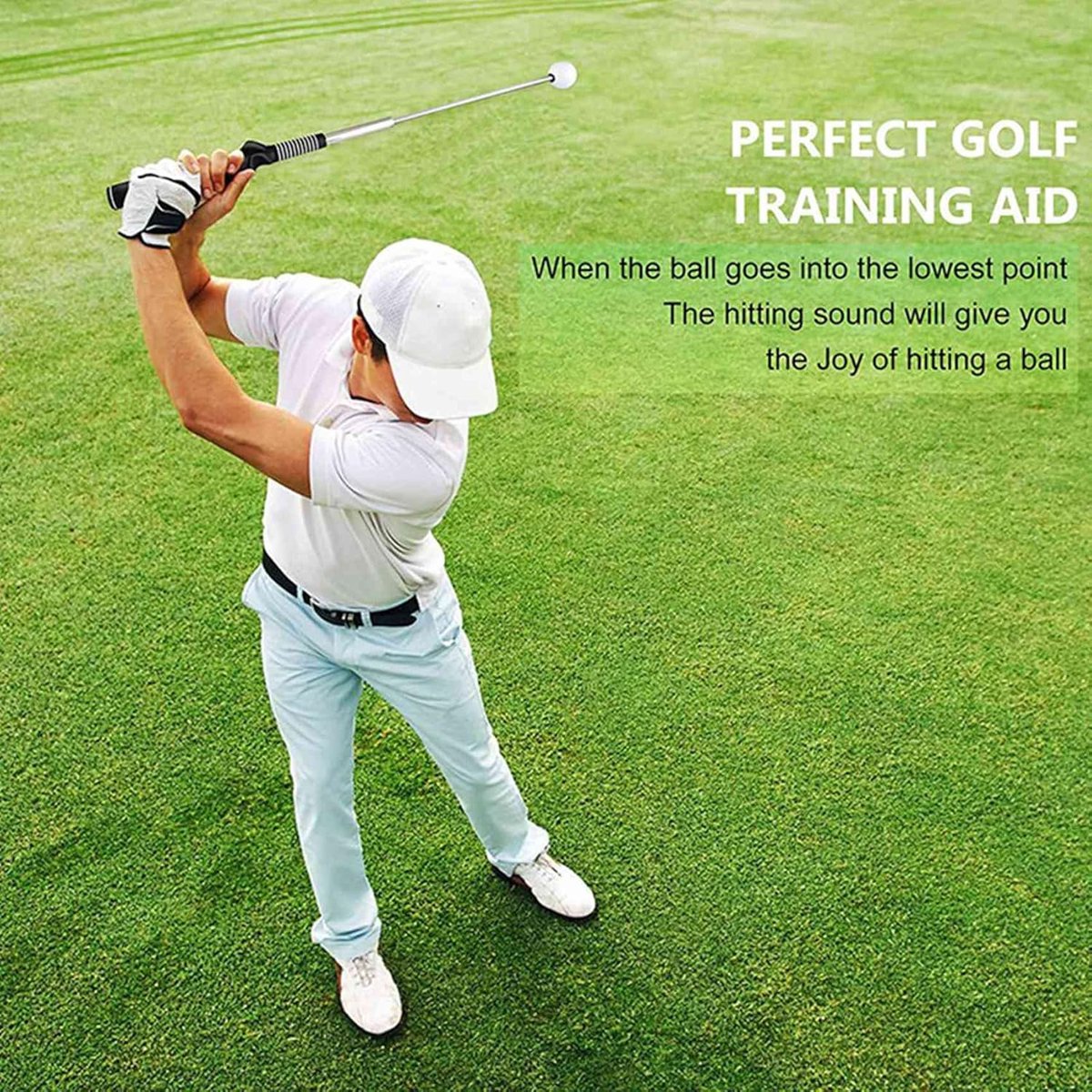 Golf Swing Trainer - Golf Hulp Swing Oefen - Golf Flexibiliteit - Directe Feedback - 38-68 cm - Zwart Zilver