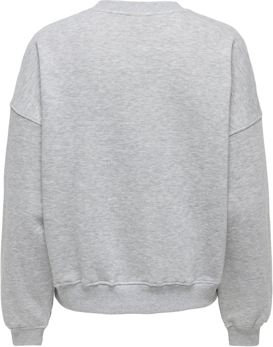 Grijze sweater met ronde hals en lange mouwen.