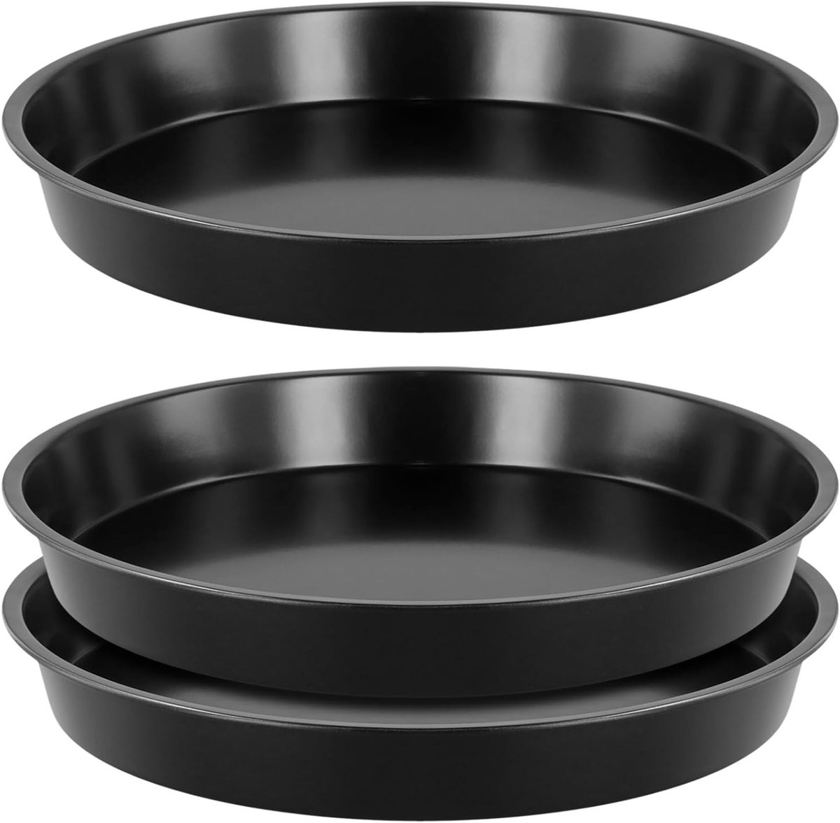 3 Stuks Ronde Pizza Bakplaat 10 Inch - Antiaanbakbare Carbon Staal Diepe Pan voor Oven, Perfect voor Thuis Pizza Maken en Bakken