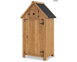 M MCombo Wooden Garden Cabinet, Small Outdoor Garden Shed, Tool Shed, Weatherproof, for Balcony and Patio, 0733, 77 x 54 x 137 cm (Nature)