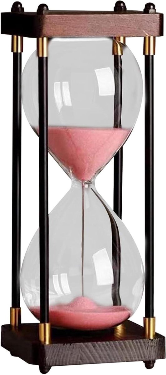 Zandloper Sourage - Zand Timer - Tijdsmanagement Assistent - Stabiele Steunstandaard - 60 Minuten - Roze