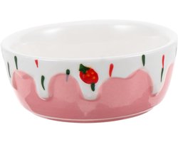 Voerbak Huisdier - Kom Kleine Dieren - Voeren en Water - Keramisch Materiaal - 8.8 x 3.4 cm - Diverse Kleuren