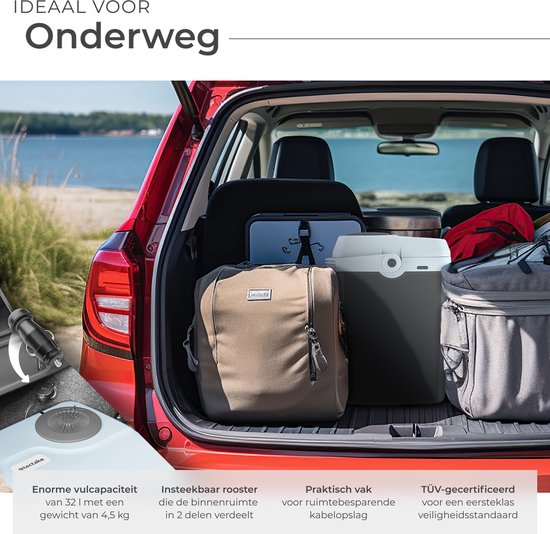 tectake® Elektrische Koelbox met 25L - Koel- en Warmfunctie - Stille Elektrische Koelbox voor Auto of Stopcontact - Minikoelkast voor Camping, Drankjes - Thermobox met Elektriciteit, ECO-modus van TecTake — afbeelding 5