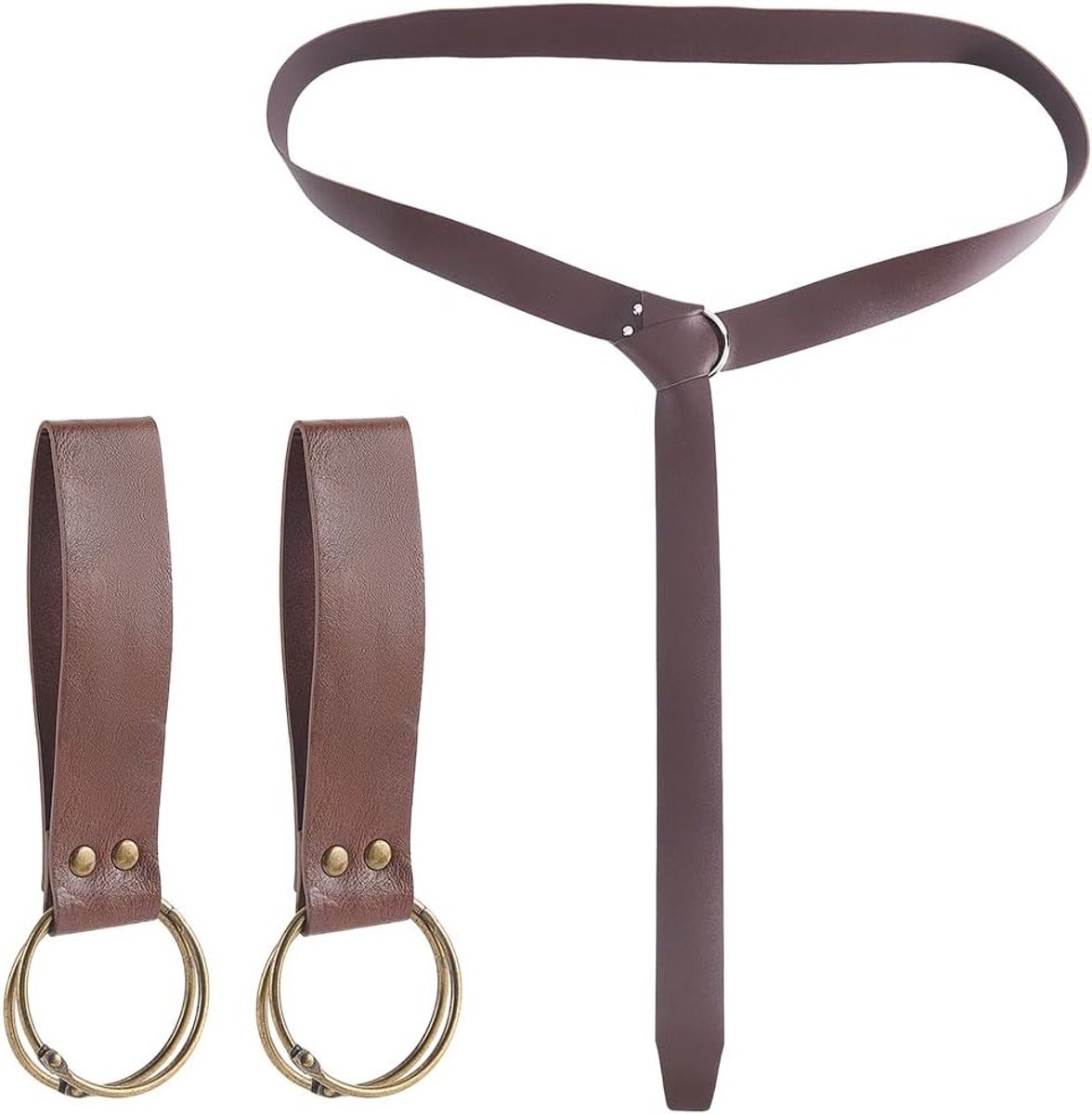 Leren Rokriem voor Middeleeuwse Kostuums, Perfect voor Hiking en Viking Themed Feesten met Sluiting en Verstelbare Taille