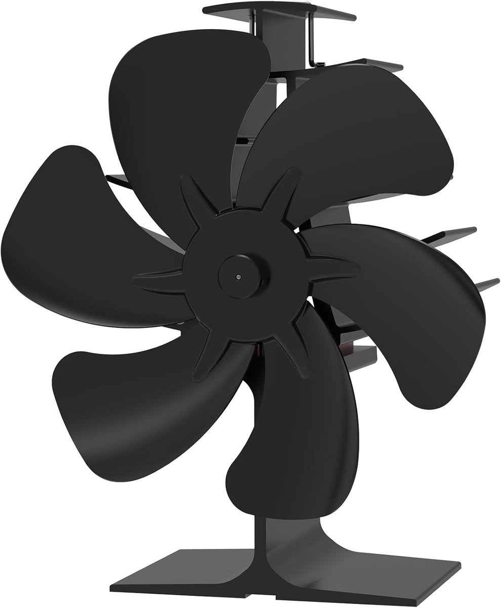 Haard Ventilator - Kachel Fan - Warmte Verspreiden - Warmte-aangedreven - Einzelner Kopf - Zwart