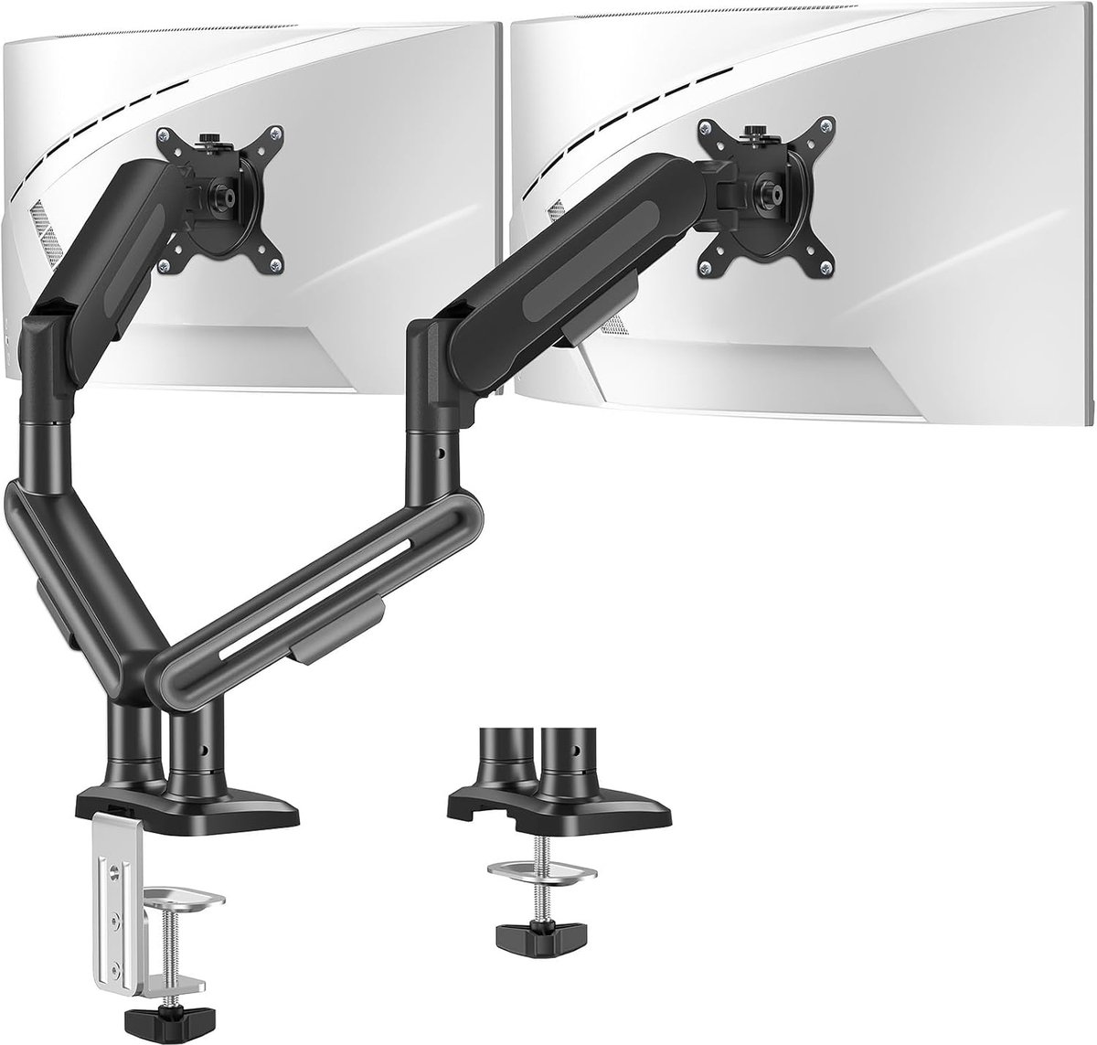 Monitor Arm 2 Schermen - Standaard - Verhoger - opstelling