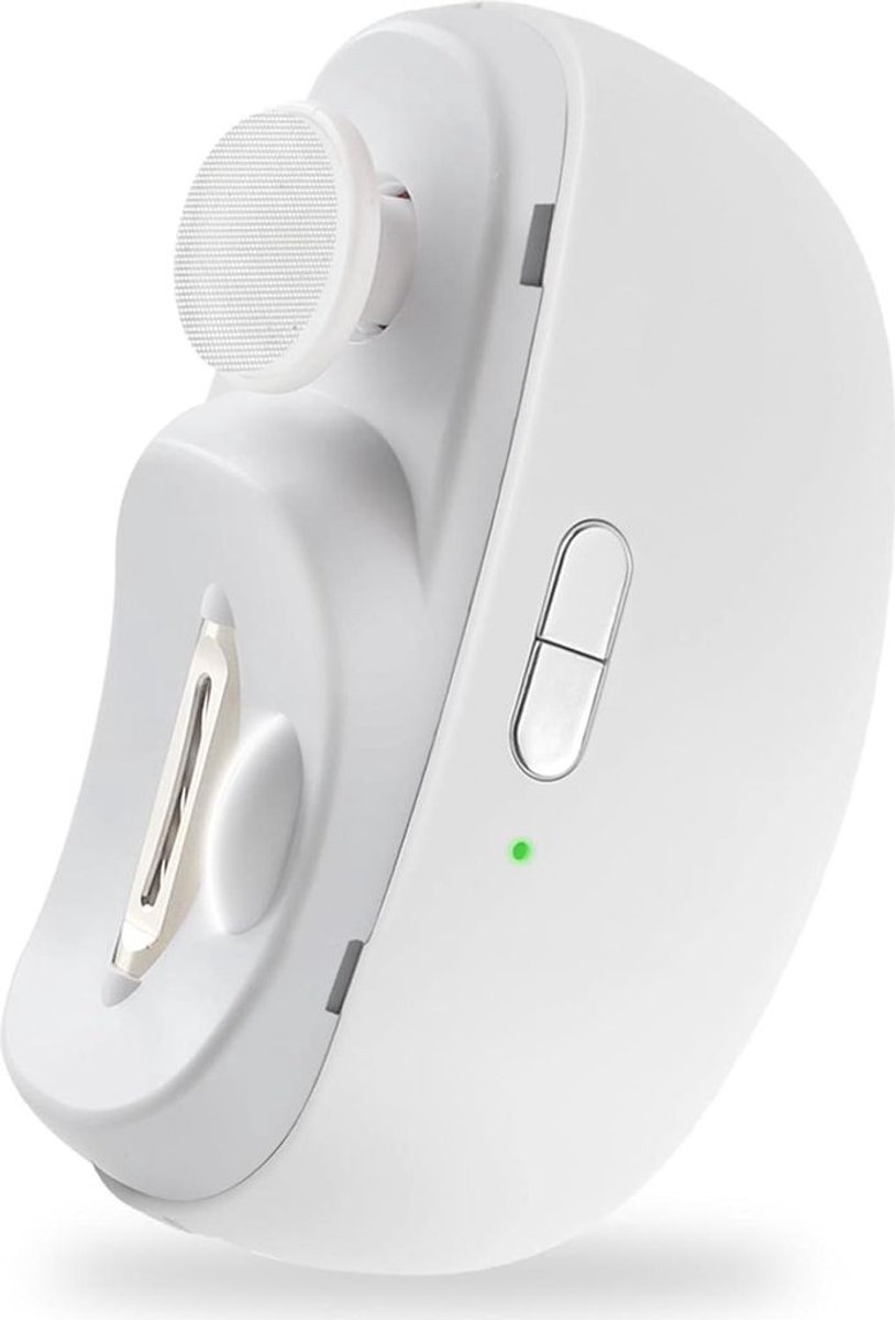 Deze 2-in-1 elektrische nagelknipper en -polijster heeft een stille trimmer met LED-verlichting en een geïntegreerd opvangbakje, waardoor hij geschikt is voor thuisgebruik en op reis.
