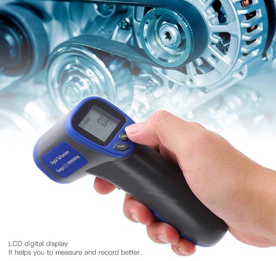 Toerenteller - RPM Meter - Industriële Tests - Contactloos Meten - Groot Bereik - Zwart — afbeelding 4