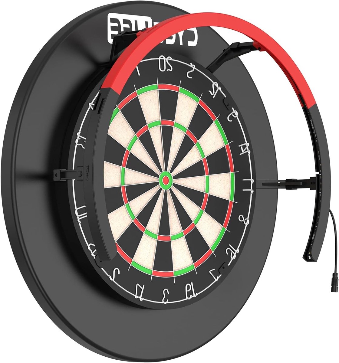 Dartbord Verlichting - LED Licht Ring - Verbeterde Zichtbaarheid - Gelijkmatige Lichtverspreiding - 33.5cm 42.5cm - Zwart Rood