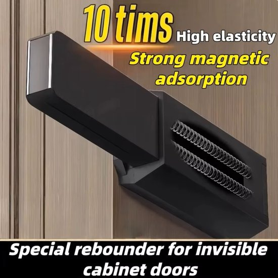Zwarte, zware magneetgrendel met sterke magnetische adsorptie en 10x hoge elasticiteit.