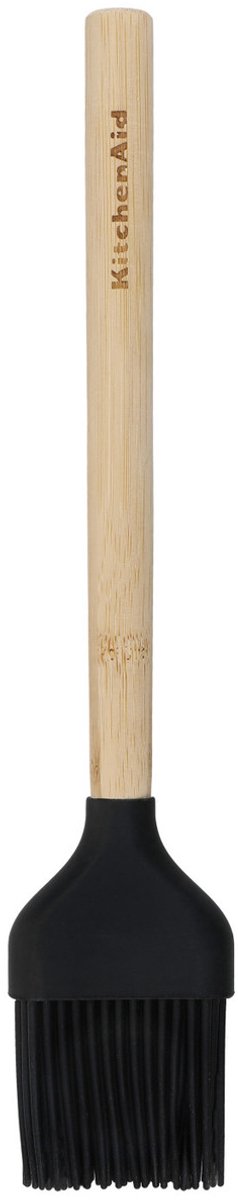 Invetkwast, Bakkwast, 29 cm, Siliconen, Bamboe, Zwart, Hittebestendig - KitchenAid