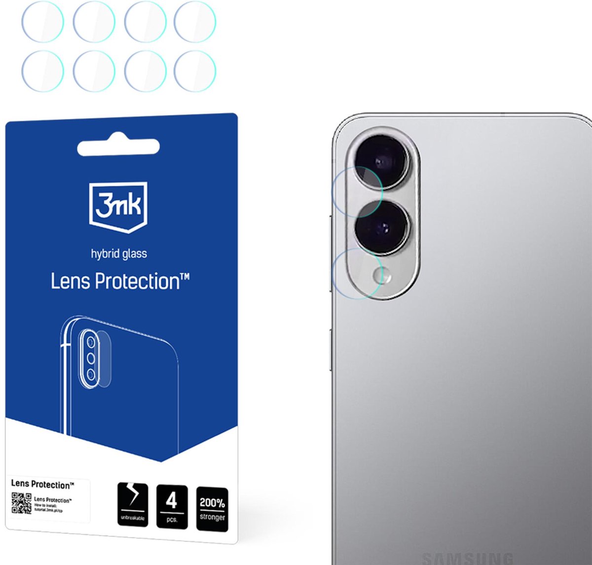 3Mk Lensbeschermingsglas Voor Samsung Galaxy S25 Edge, Volledige Bescherming