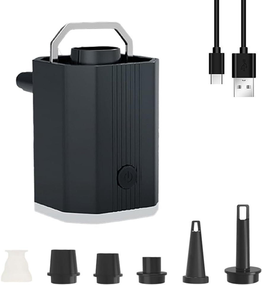 Mini Luchtpomp - Draagbare Pomp - Kamperen en Reizen - Met Campinglicht - 185 Gram - Zwart