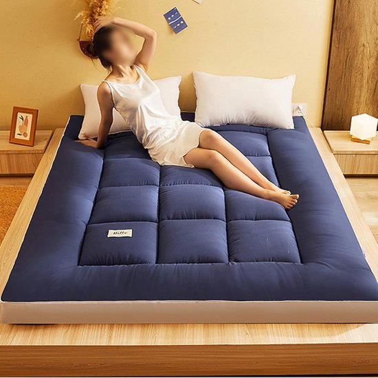 Opvouwbaar Matras - Draagbaar Bed - Comfortabel Slapen - Zachte Geborstelde Stof - 200 x 220 cm - Donker — afbeelding 2