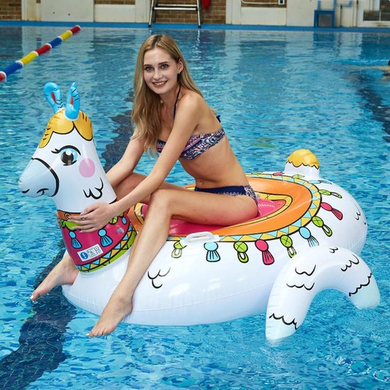 Opblaasbare Vlotter - Water Speelgoed - Zomerse Ontspanning - Leuk Alpaca Design - 150 x 130 cm - Multicolor — afbeelding 3